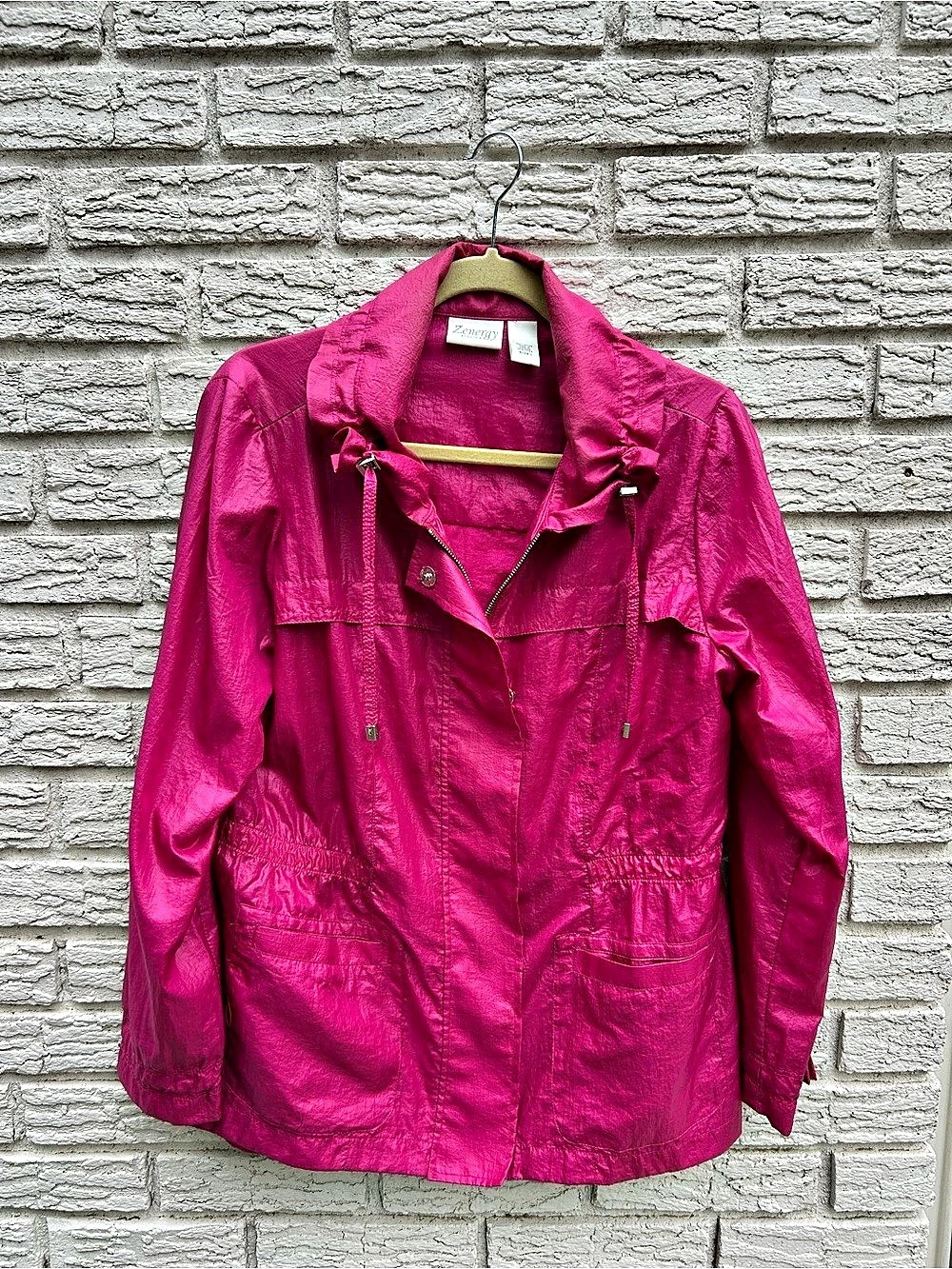 Vintage Chico's Lightweight Utility Jacket in Pink Size Large